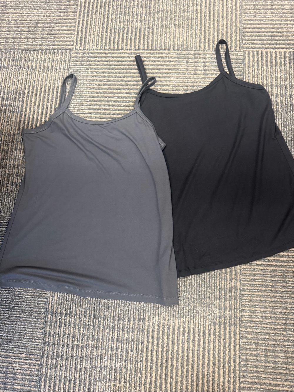 NWT 2pc LuLaRoe Cami Black Gray Spaghetti Strap Camisole set Sz S